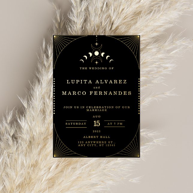 Élégant Faire-part de mariage d'huile d'or Tarot (Créateur téléchargé)