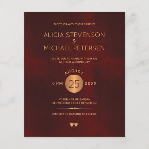 Élégant faire-part de mariage du budget de l'or bo