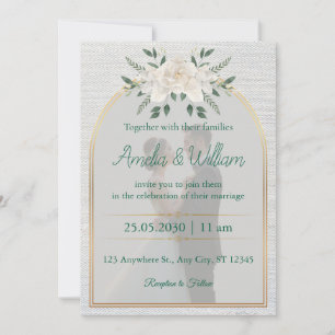 Elégant Faire-part de mariage en arc floral avec o