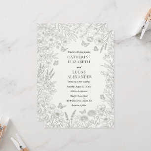Élégant faire-part de mariage en ligne art Wildflo