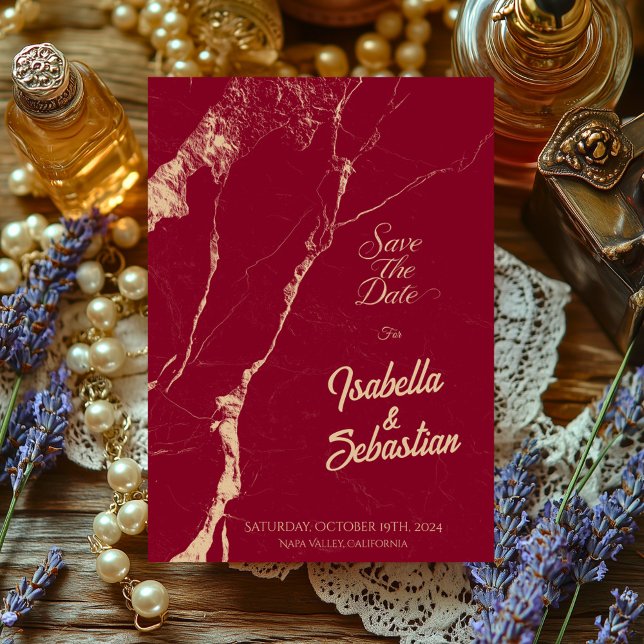 Élégant Faire-Part de mariage en marbre de Bourgog (Créateur téléchargé)