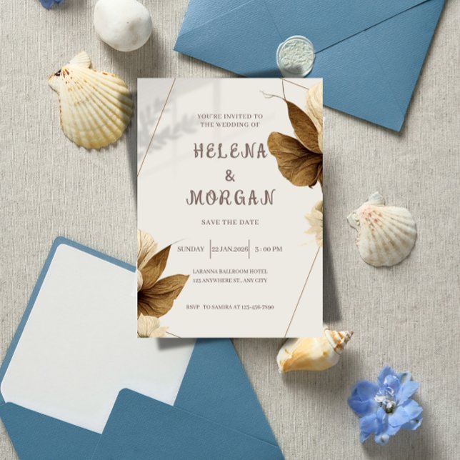 Élégant Faire-Part de Mariage et Invitation Combin (Elegant All-in-One Wedding Save the Date & Invitation | Classic Ballroom Wedding Template)