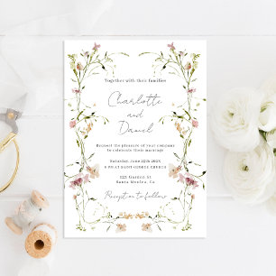 Élégant Faire-part de mariage Fleur sauvage