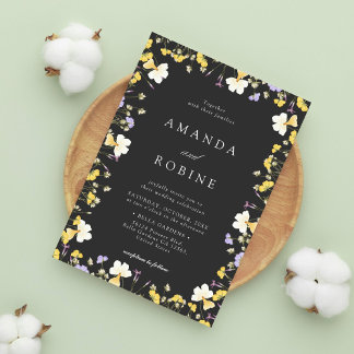 Élégant Faire-part de mariage Fleur sauvage d'été