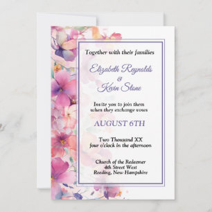 Élégant faire-part de mariage Floral