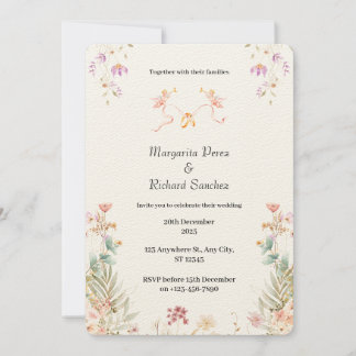 Élégant Faire-part de mariage Floral
