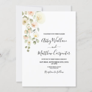 Élégant faire-part de mariage floral