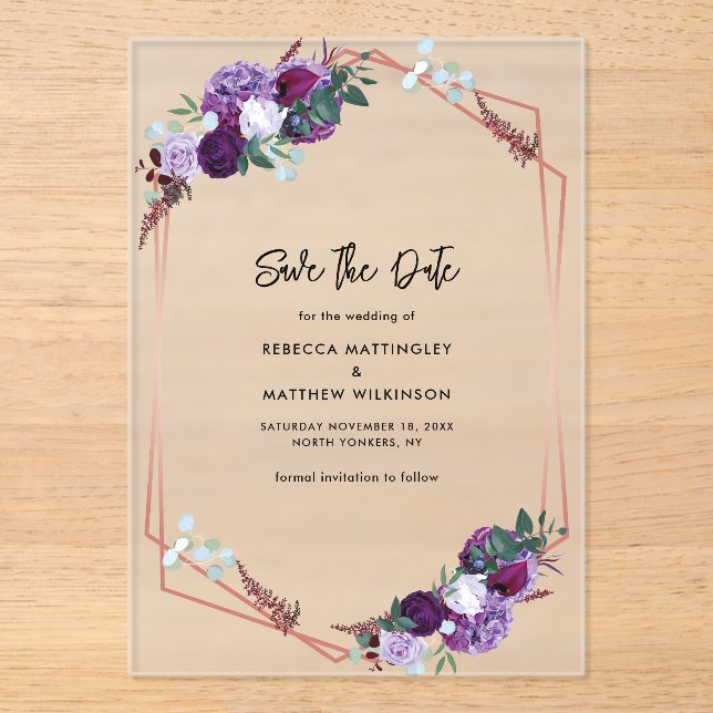 Élégant Faire-Part de Mariage Floral (Recto)