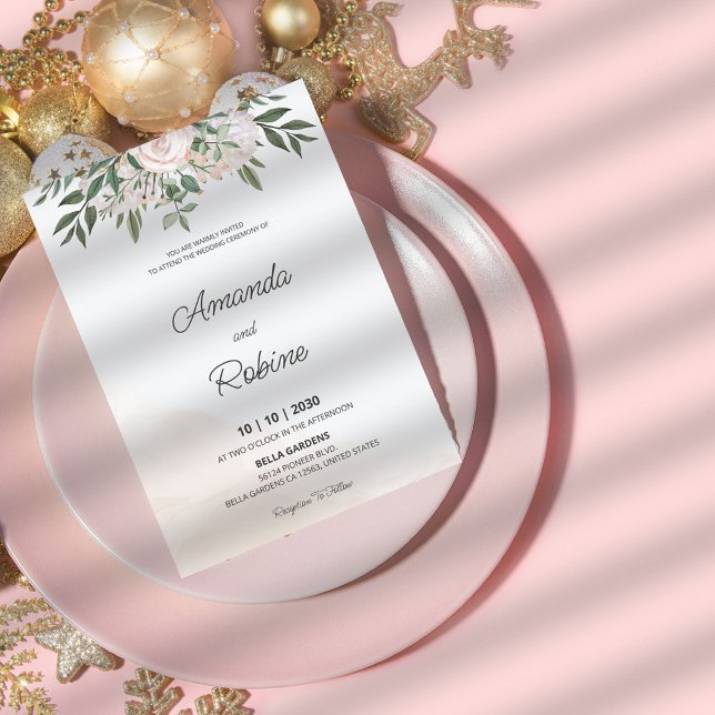 Élégant Faire-part de mariage Floral (Créateur téléchargé)