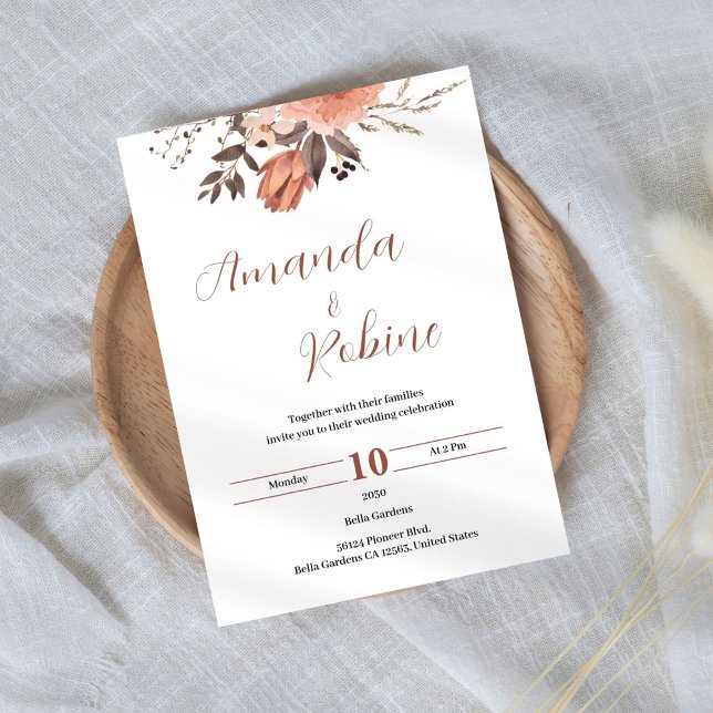 Élégant Faire-part de mariage Floral (Créateur téléchargé)