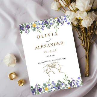 Élégant Faire-part de mariage Floral