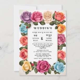 Élégant Faire-part de mariage Floral