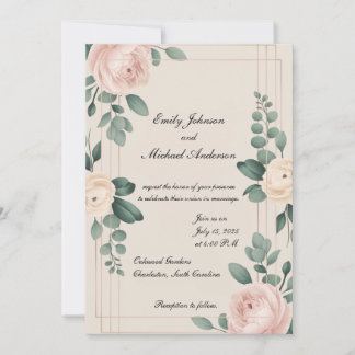 Élégant Faire-part de mariage Floral