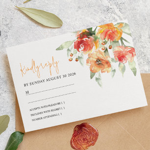 Élégant Faire-part de mariage floral à l'aquarelle