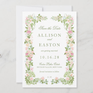 Élégant Faire-Part de Mariage Floral Aquarelle