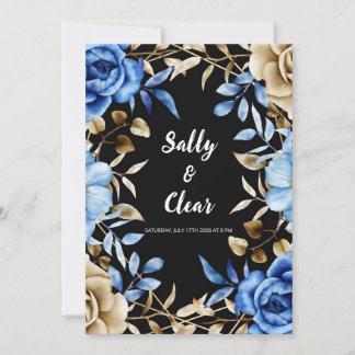 Élégant Faire-part de mariage floral avec Roses