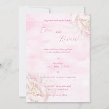 Élégant Faire-part de mariage floral Blush - modif