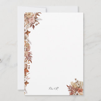 Élégant Faire-part de mariage floral d'automne