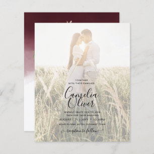 Élégant Faire-part de mariage floral de Burgundy F