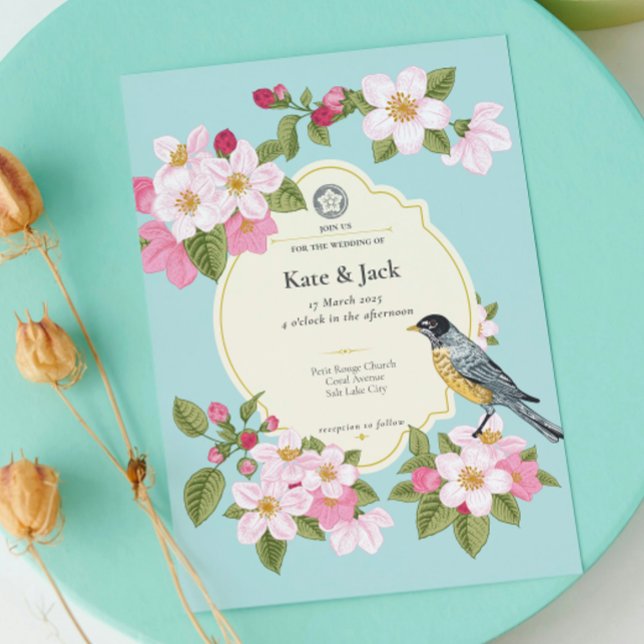 Élégant Faire-part de mariage floral japonais (japanese wedding invitation)