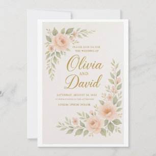 "Élégant Faire-part de mariage Floral   Personnali