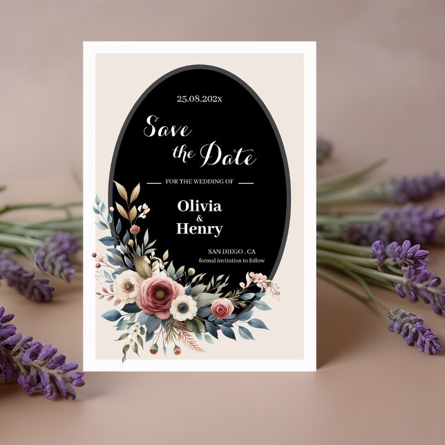 Élégant Faire-Part de Mariage Floral Rustique (Elegant Floral Rustic Wedding Save The Date)