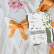 Élégant Faire-Part de Mariage Floral Save the Date