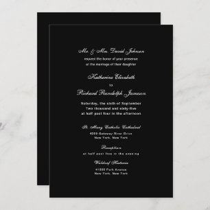 Élégant Faire-part de mariage Formal Noir