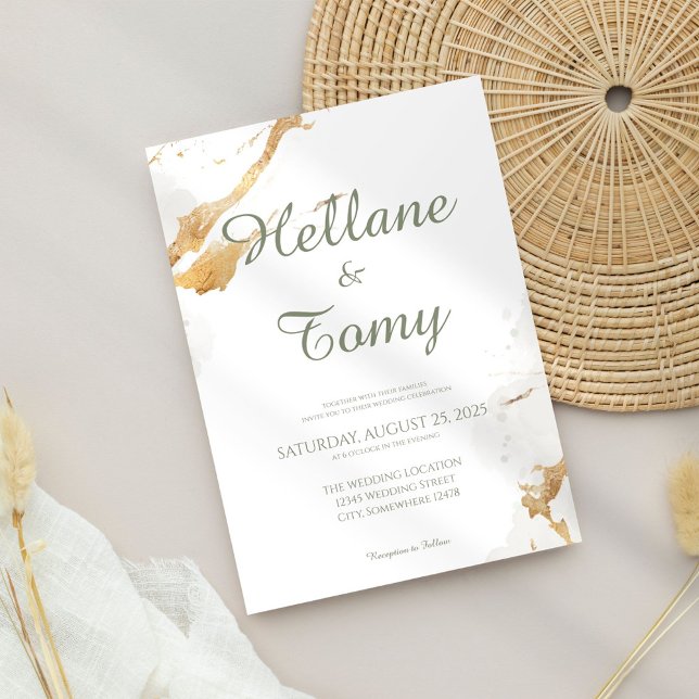 Élégant Faire-part de mariage Gold Foil (Créateur téléchargé)