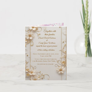 Elégant Faire-part de mariage Gold Frame