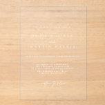 Élégant Faire-part de mariage minimaliste acryliqu<br><div class="desc">Conçu pour coordonner avec pour la collection de Faire-part de mariage "Modern Classic". Pour modifier les détails,  cliquez sur "Personnaliser". Voir le lien de collection sur cette page pour voir tous les éléments correspondants dans ce magnifique design ou voir la collection ici : https://bit.ly/3H2bCfh</div>