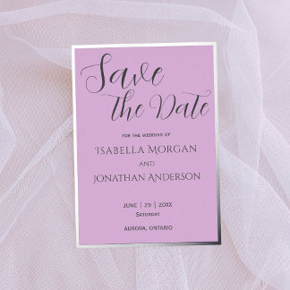Élégant Faire-Part de Mariage Minimaliste Lilas Vi