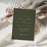 Élégant Faire-part de mariage minimaliste vert<br><div class="desc">Conçu pour coordonner avec pour la collection de Faire-part de mariage "Modern Classic". Pour modifier les détails,  cliquez sur "Personnaliser". Voir le lien de collection sur cette page pour voir tous les éléments correspondants dans ce magnifique design ou voir la collection ici : https://bit.ly/3H2bCfh</div>