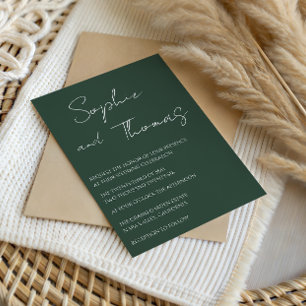 Élégant Faire-Part de Mariage Minimaliste Vert Sau