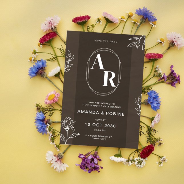 Élégant Faire-part de mariage Monogramme (Créateur téléchargé)