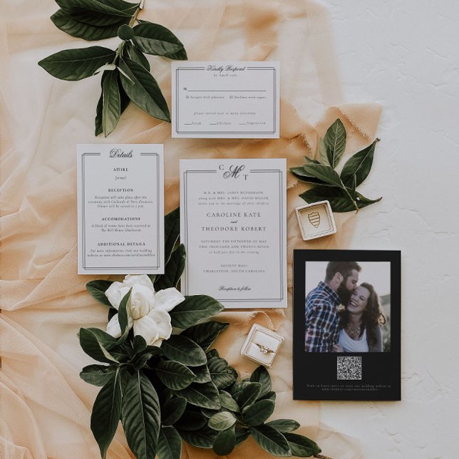 Élégant Faire-part de mariage Monogramme (Créateur téléchargé)