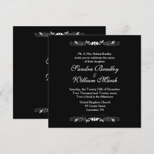 Elégant Faire-part de mariage noir et blanc