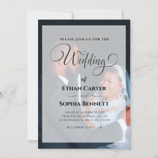 Élégant Faire-part de mariage noir et blanc