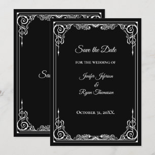Élégant faire-part de mariage noir et blanc