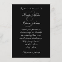 Élégant faire-part de mariage noir et blanc