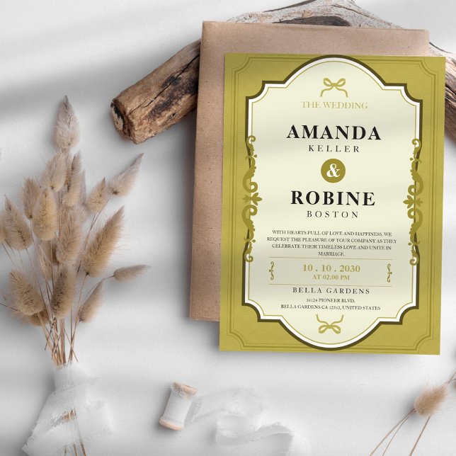 Élégant Faire-part de mariage Or (Créateur téléchargé)