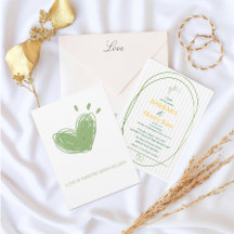 Élégant Faire-part de mariage ovale vert