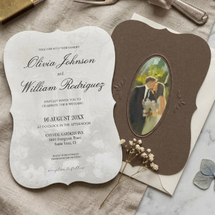 Élégant faire-part de mariage peinture à l'huile v