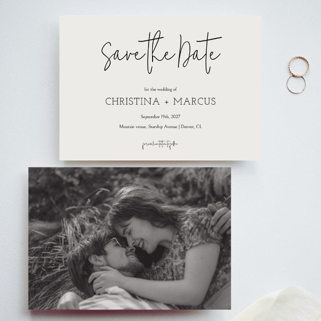 Élégant Faire-part de Mariage Photo avec Calligrap (Créateur téléchargé)