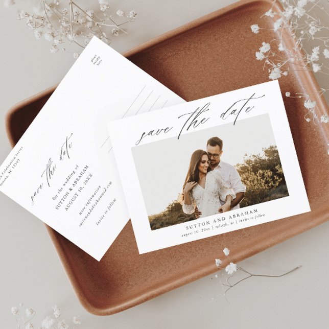 Élégant faire-part de mariage photo avec écriture  (Créateur téléchargé)