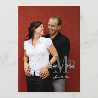 Élégant Faire-part de mariage photo Monogramme Pré