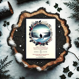 Élégant Faire-part de mariage romantique hivernale
