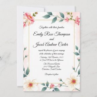 Élégant Faire-part de mariage rose