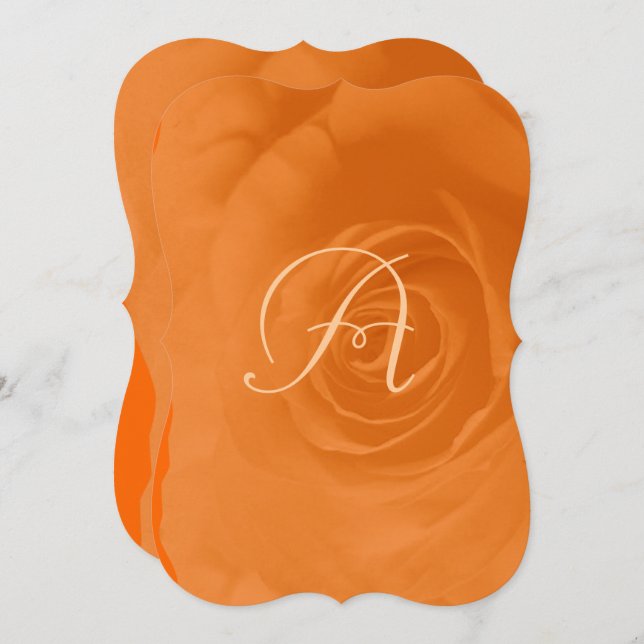 Élégant Faire-part de mariage Rose de corail orang (Devant / Derrière)