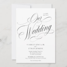 Élégant faire-part de mariage tout-en-un avec QR C